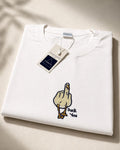 Tricou brodat „Duck You” – White